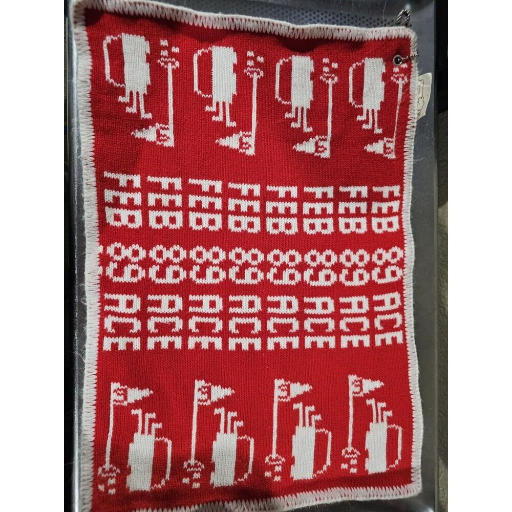 Bear Hugs 1989 Ace Red White Golf Towel Vintage Golfbag Towel